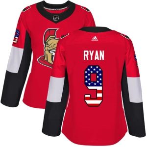 Damen Ottawa Senators Trikot Bobby Ryan 9 Rot USA Flag Fashion Authentic